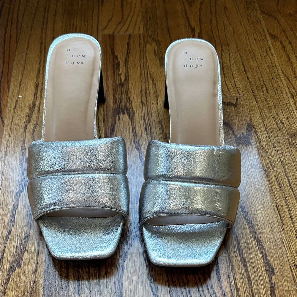 A New Day Metallic Silver Heels
